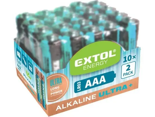 Baterie alkalické EXTOL ENERGY ULTRA +, 20ks, 1,5V AAA (LR03), EXTOL LIGHT Sonderangebot