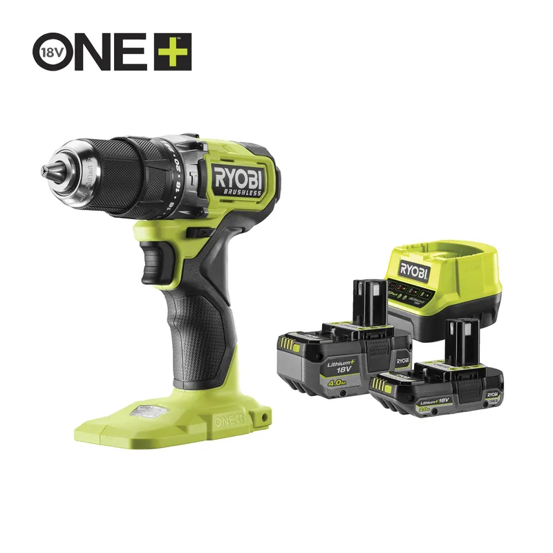 Preisknaller Ryobi RPD18BL1-2C42S 18V ONE+™ bezuhlíková příklepová vrtačka (1x4.0Ah + 1x2.0Ah)