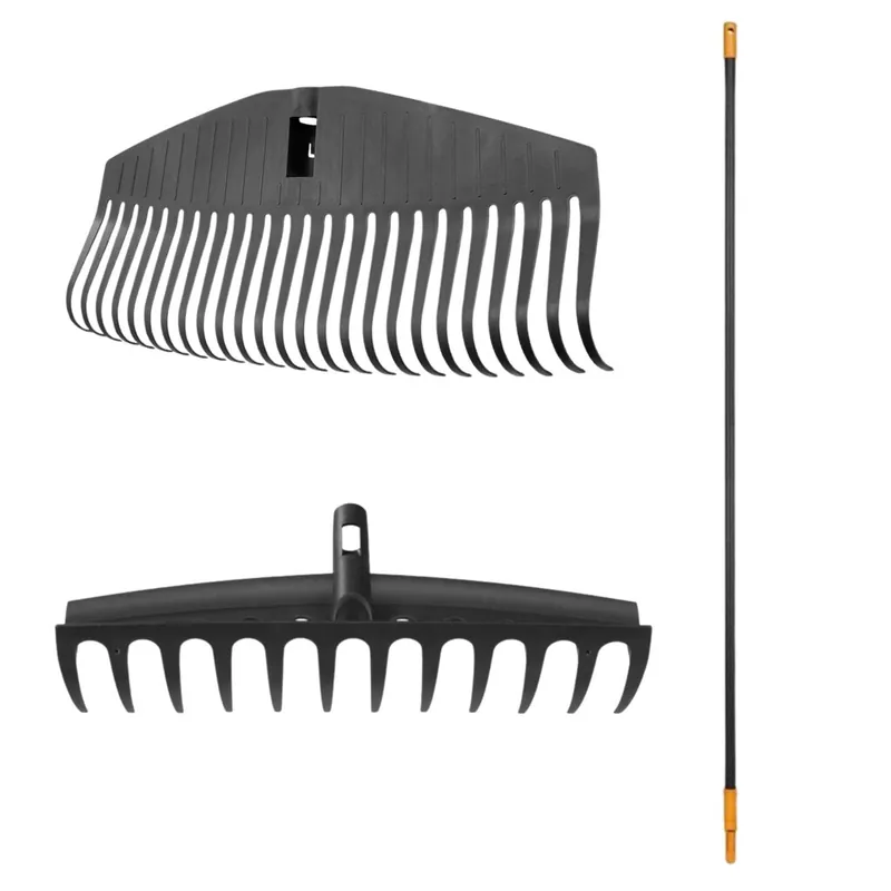 Expressversand SET Hrábě univerzální + hrábě na listí střední + násada Fiskars Solid