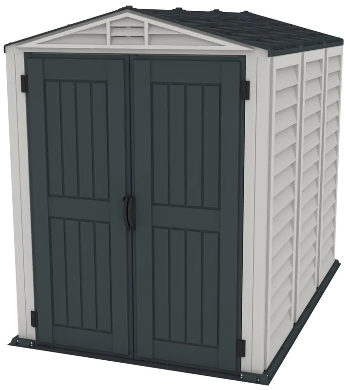 YardMate Plus Zahradní domek 4,1 m² + podlahová konstrukce, vinylový, šedý/antracit DURAMAX 35825 Kracherpreis