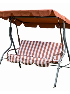 Heißes Angebot Panama Brown Lines Houpačka zahradní, 3místná, hnědá HAPPY GREEN 50260104