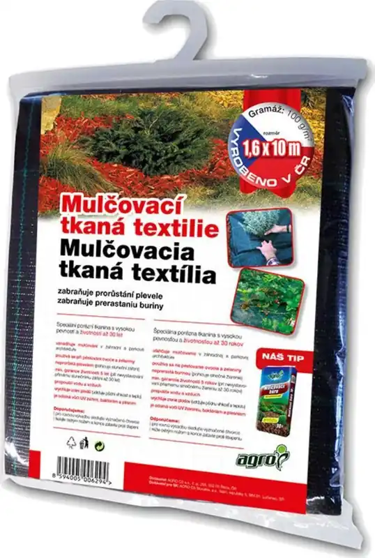 Mulčovací tkaná textilie 1,6 x 10 m, černá AGRO 000245 Geprüft