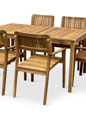 Mega-Angebot Zahradní dřevěný nábytek - stůl Copenhagen + 6x křeslo Lucy, akácie NOELA 345069116